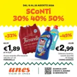 Unes SCONTI 30% 40% 50% - al 25.08.2026