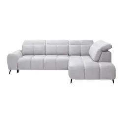 Ecksofa Silvio rechts Hellgrau