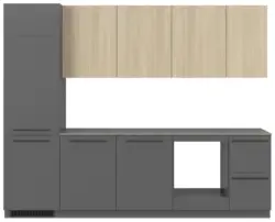 K&uuml;chenblock Milino o. E-Ger&auml;te Graphitgrau