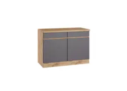 K&uuml;chenunterschrank Turin ca. 120x86 cm Grau/Wotaneiche