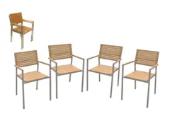 Gartenstuhl-Set Denver 4er-Set ca. 53x86 cm Teakholz