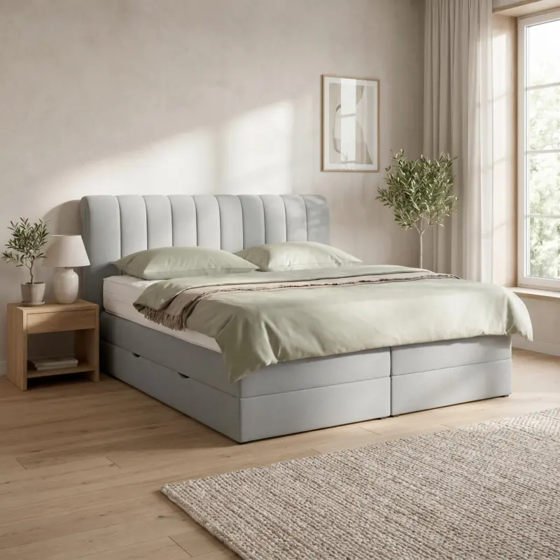 Boxspringbett Belano Dunkelgrau ca. 200x200cm