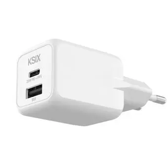 Cargador de red Ksix 1x USB-A + 1x USB-C