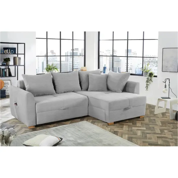 Ecksofa mit Bettfunktion und Bettkasten