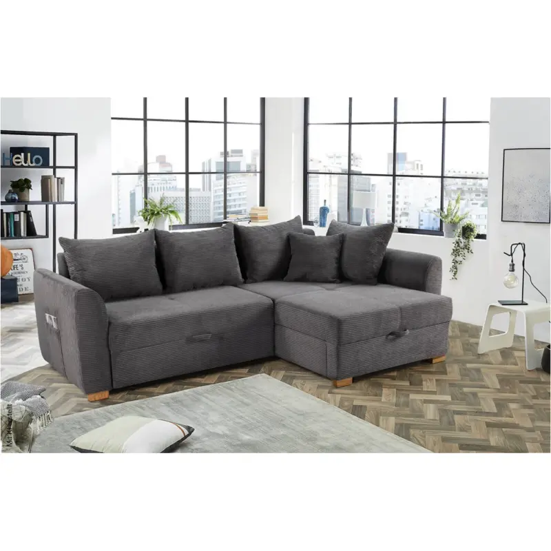 Ecksofa mit Bettfunktion und Bettkasten
