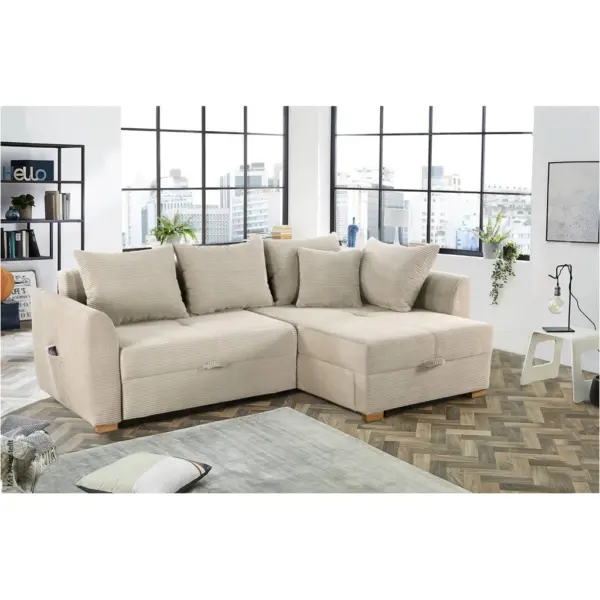 Ecksofa mit Bettfunktion und Bettkasten