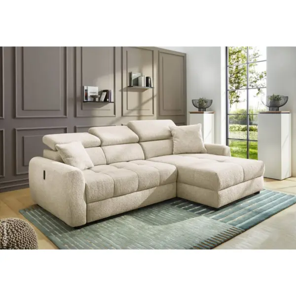 Ecksofa mit elektrischer XXL Sitztiefenverstellung