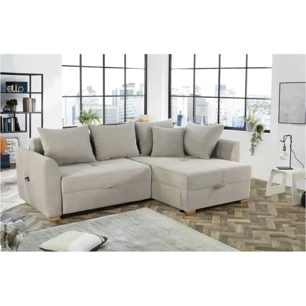 Ecksofa mit Bettfunktion und Bettkasten