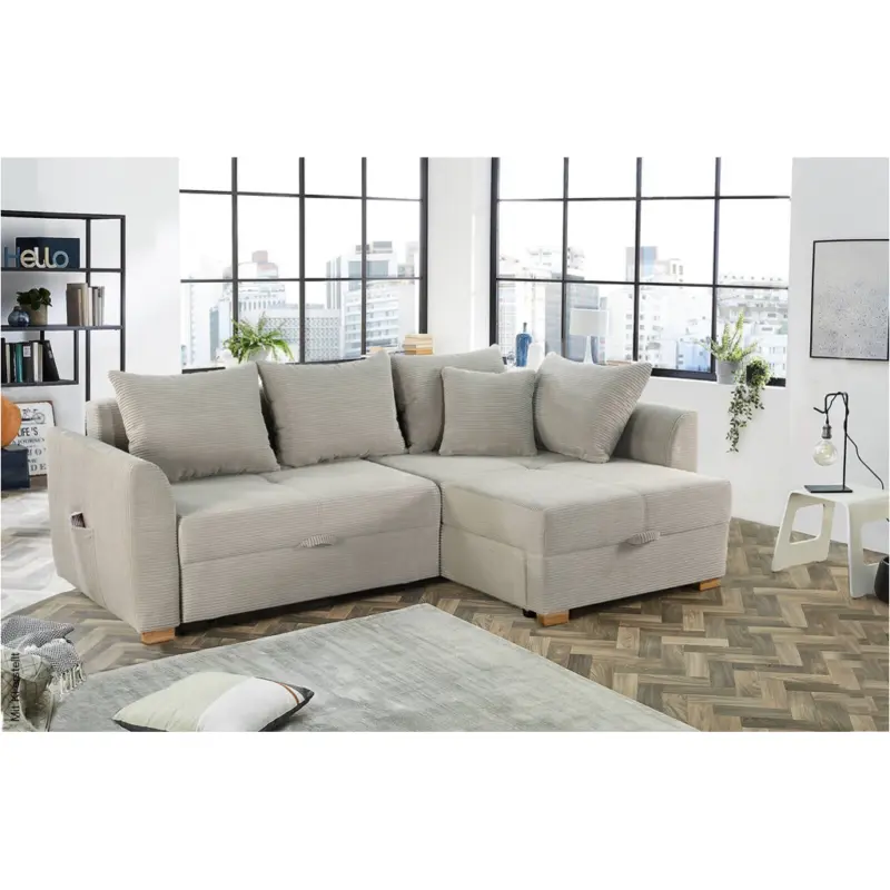 Ecksofa mit Bettfunktion und Bettkasten