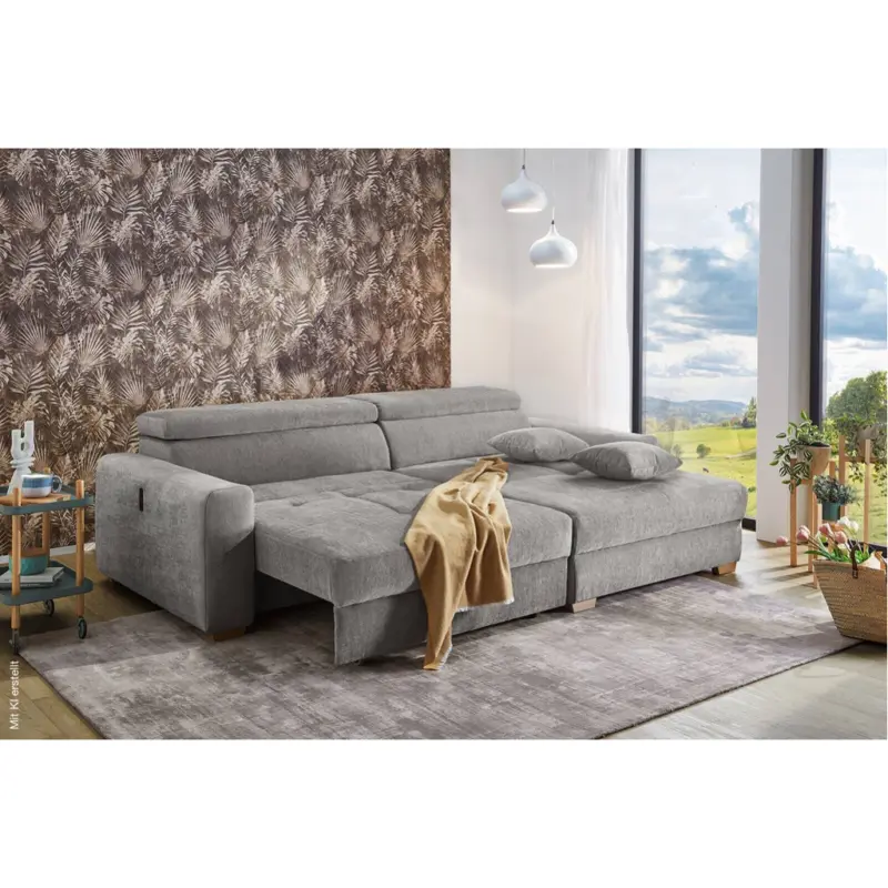 Ecksofa mit elektrischer XXL Sitztiefenverstellung