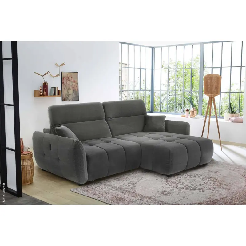 Ecksofa mit elektrischer XXL Sitztiefenverstellung