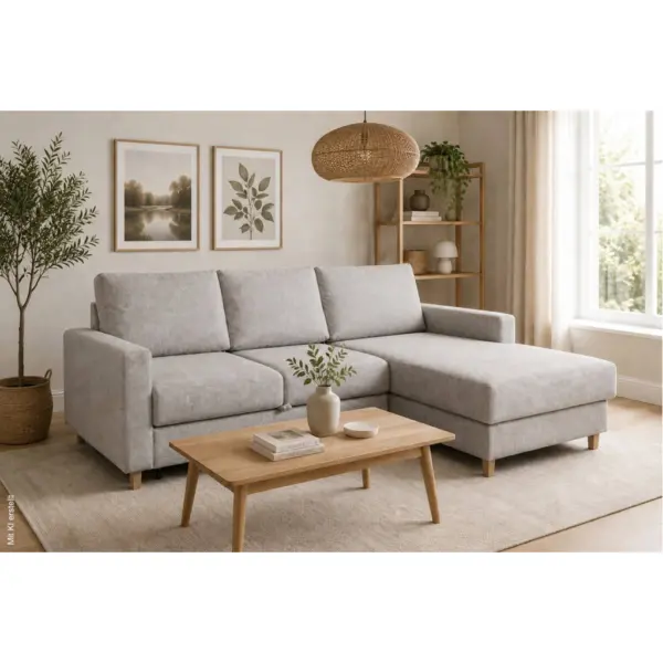 Ecksofa mit Bettfunktion und Bettkasten