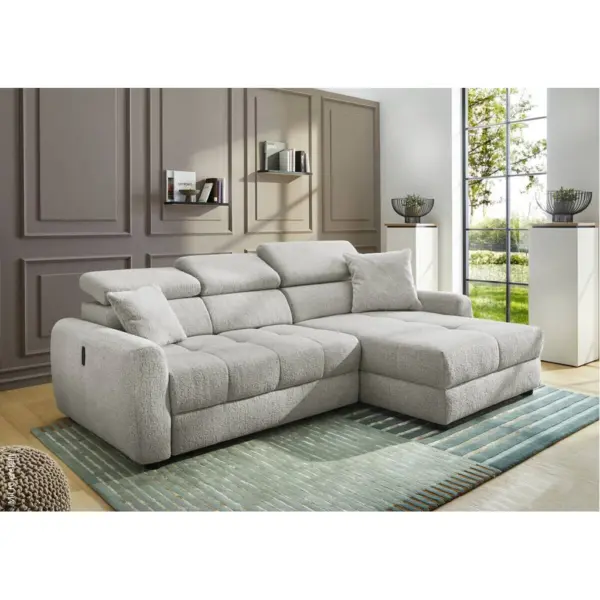 Ecksofa mit elektrischer XXL Sitztiefenverstellung