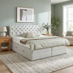Boxspringbett Belano Hellgrau ca. 200x200cm