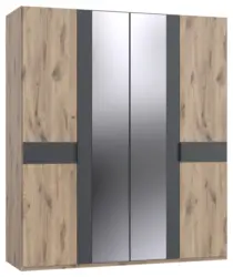 Dreht&uuml;renschrank Bergamo Graphit-/Eichefarben