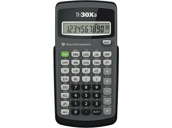 TEXAS TI-30XA Taschenrechner, Batteriebetrieb, Grau