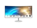 MediaMarkt MSI pro MP341CQWDE 34 Zoll Curved Monitor, UWQHD, 1 ms Reaktionszeit, 300 cd/m&sup2;, 100 Hz, Wei&szlig; - bis 12.09.2026