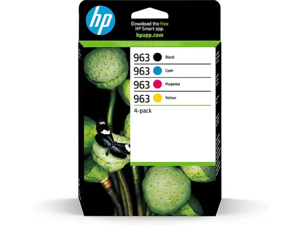HP 963, schwarz/farbig; Tinte auf Pigmentbasis