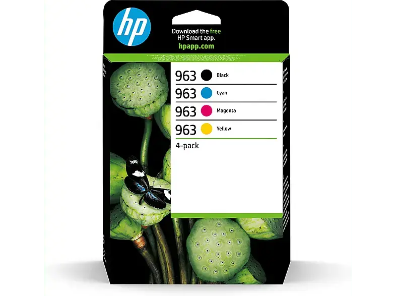 HP 963, schwarz/farbig; Tinte auf Pigmentbasis