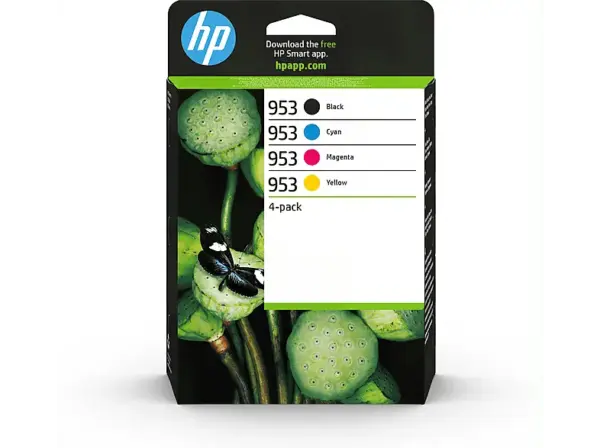 HP 953, schwarz/farbig; Tinte auf Pigmentbasis