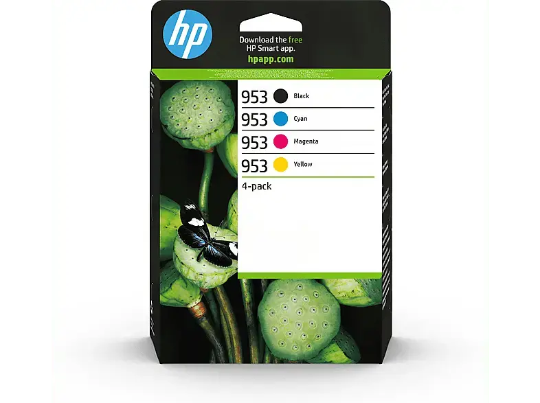 HP 953, schwarz/farbig; Tinte auf Pigmentbasis