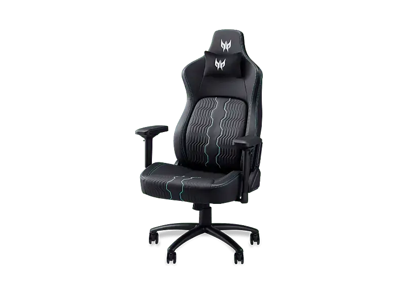 Acer Predator Rift Pro Gaming Chair, Ergonomischer Gaming-Stuhl mit 4D-Armlehnen und Magnet-Kopfkissen, Schwarz