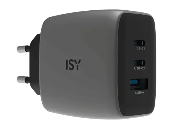 ISY IAC-7065 65 Watt PD-GaN Ladeger&auml;t, Grau; 65-W-PD-GaN-Ladeger&auml;t