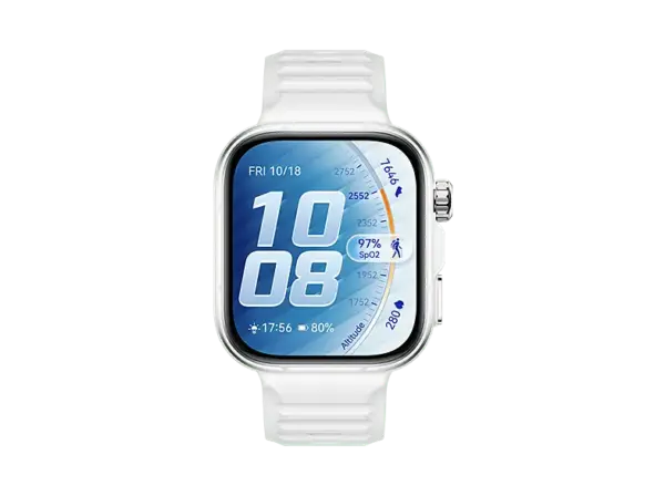 Huawei Watch Fit 5 Pro mit Fluorelastomer-Armband, Wei&szlig;; Smartwatch
