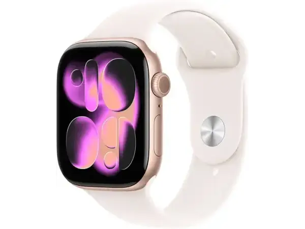 APPLE Watch Series 11 GPS, 42mm roz&eacute;arany alum&iacute;niumtok, l&aacute;gy r&oacute;zsasz&iacute;n sportsz&iacute;j, S/M (MEU04MP/A)