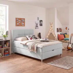 Boxbett Oviedo 140 in Hellgrau ca. 140x200cm
