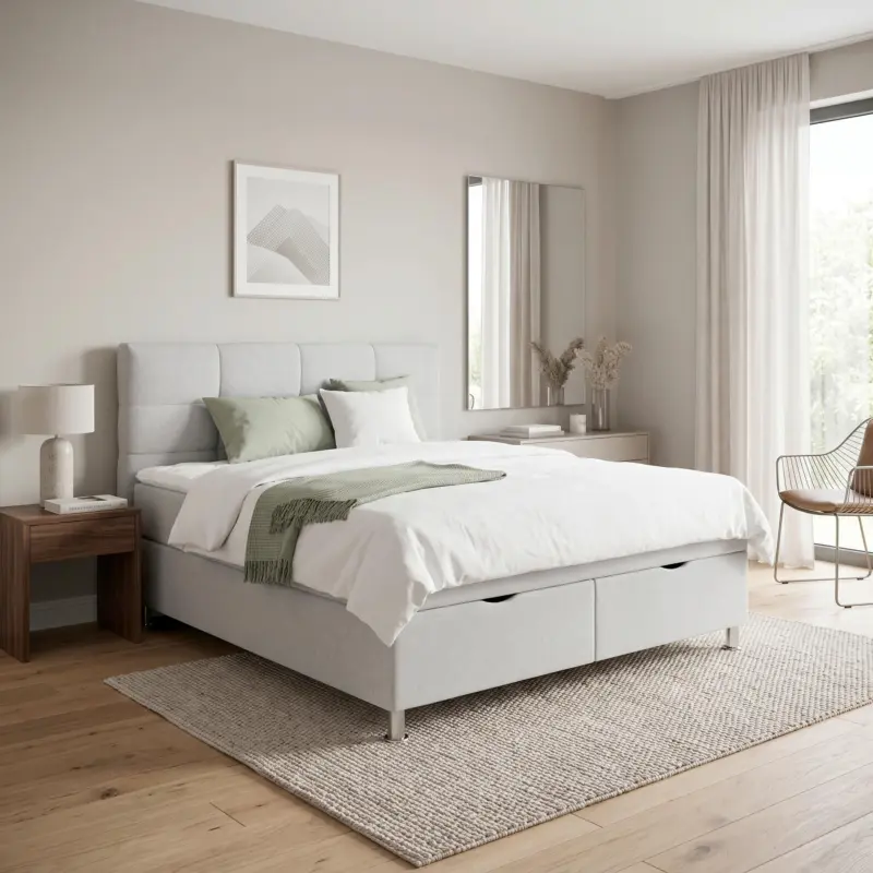 Boxbett Oviedo 160 in Hellgrau ca. 160x200cm