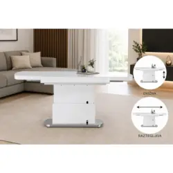 Couchtisch in Metall, Glas, Holzwerkstoff 120-180/75/50-78 cm