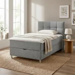 Boxbett in Grau ca. 140x200cm