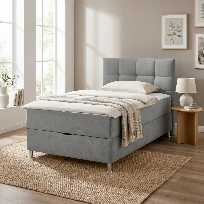 Boxbett in Grau ca. 140x200cm