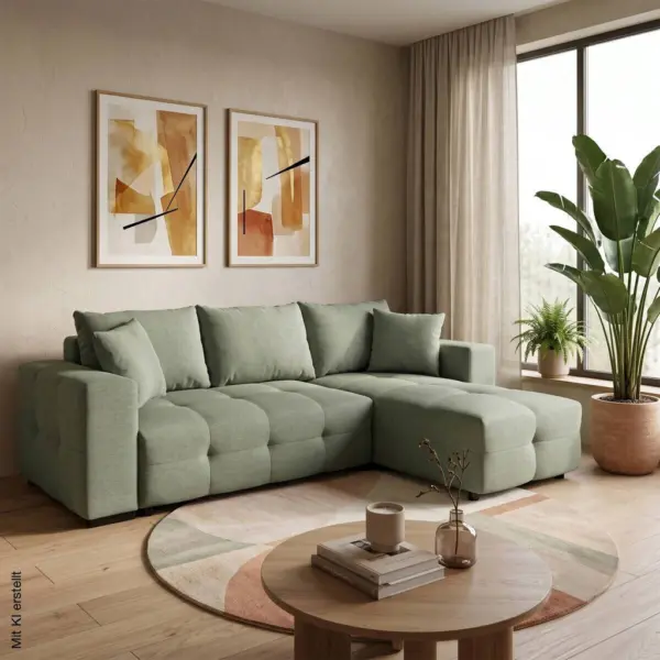 Ecksofa mit Bettfunktion und Bettkasten