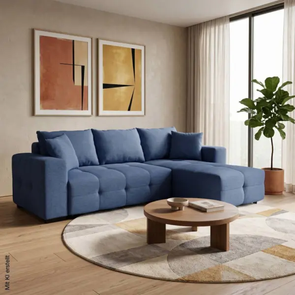 Ecksofa mit Bettfunktion und Bettkasten