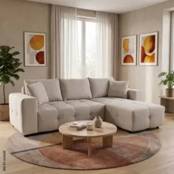 Ecksofa mit Bettfunktion und Bettkasten