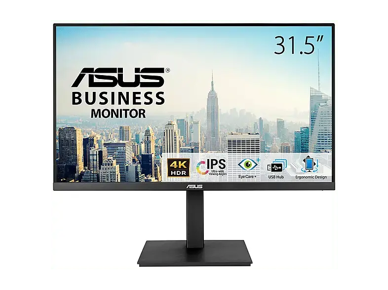 ASUS VA32UQSB 31,5 Zoll Monitor, UHD 4K, 4 ms Reaktionszeit, 350 cd/m&sup2;, 60 Hz, Schwarz