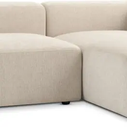 JYSK Canapea modulară SKEJBY 2 locuri șezlong/capăt bej