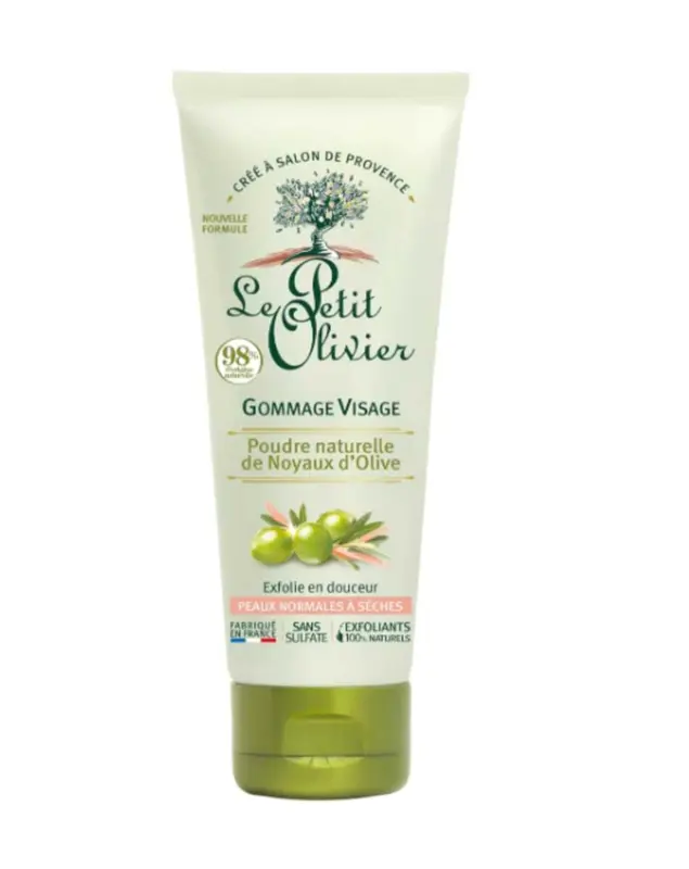 Exfoliant pentru față cu pudra din samburi de măsline