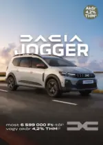 Dacia Sandero: Dacia JOGGER &aacute;rlista let&ouml;lt&eacute;se - 2026.09.17 napig