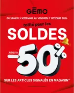 G&eacute;mo SOLDES jusqu'&agrave; -50 % - au 02.10.2026