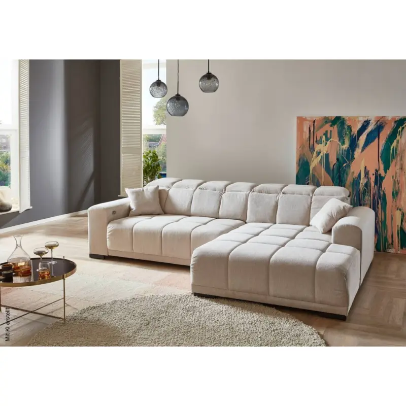 Ecksofa mit elektrischer Sitztiefenverstellung