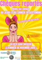 E.Leclerc OPERATION CHEQUE REPORTE 09 2026 - au 19.09.2026