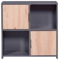 Regal Pepeto 2T ca. 77x77x30cm Anthrazit/Eiche