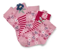 5 Paar Kinder-Socken, Blumen