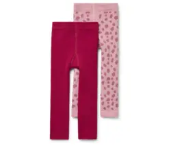 2 Kinder-Frottee-Thermoleggings, Tupfen