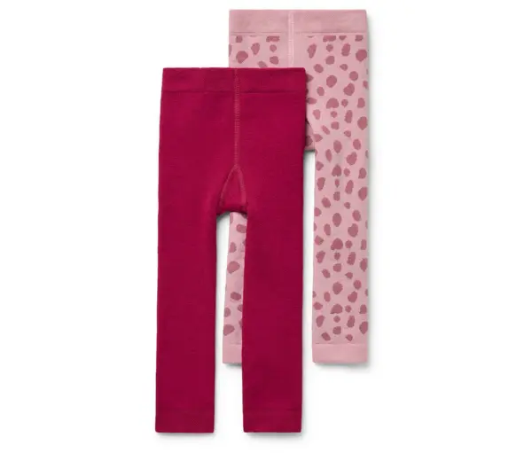 2 Kinder-Frottee-Thermoleggings, Tupfen