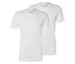 2 T-Shirts mit Rundhalsausschnitt, wei&szlig;