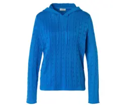 Strick-Hoodie, blau